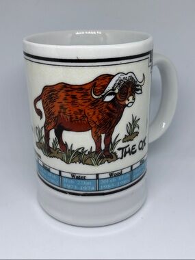Chinese Zodiac Ox Mug Year of the Ox Elements Fire, Earth, Metal, Water, Wood